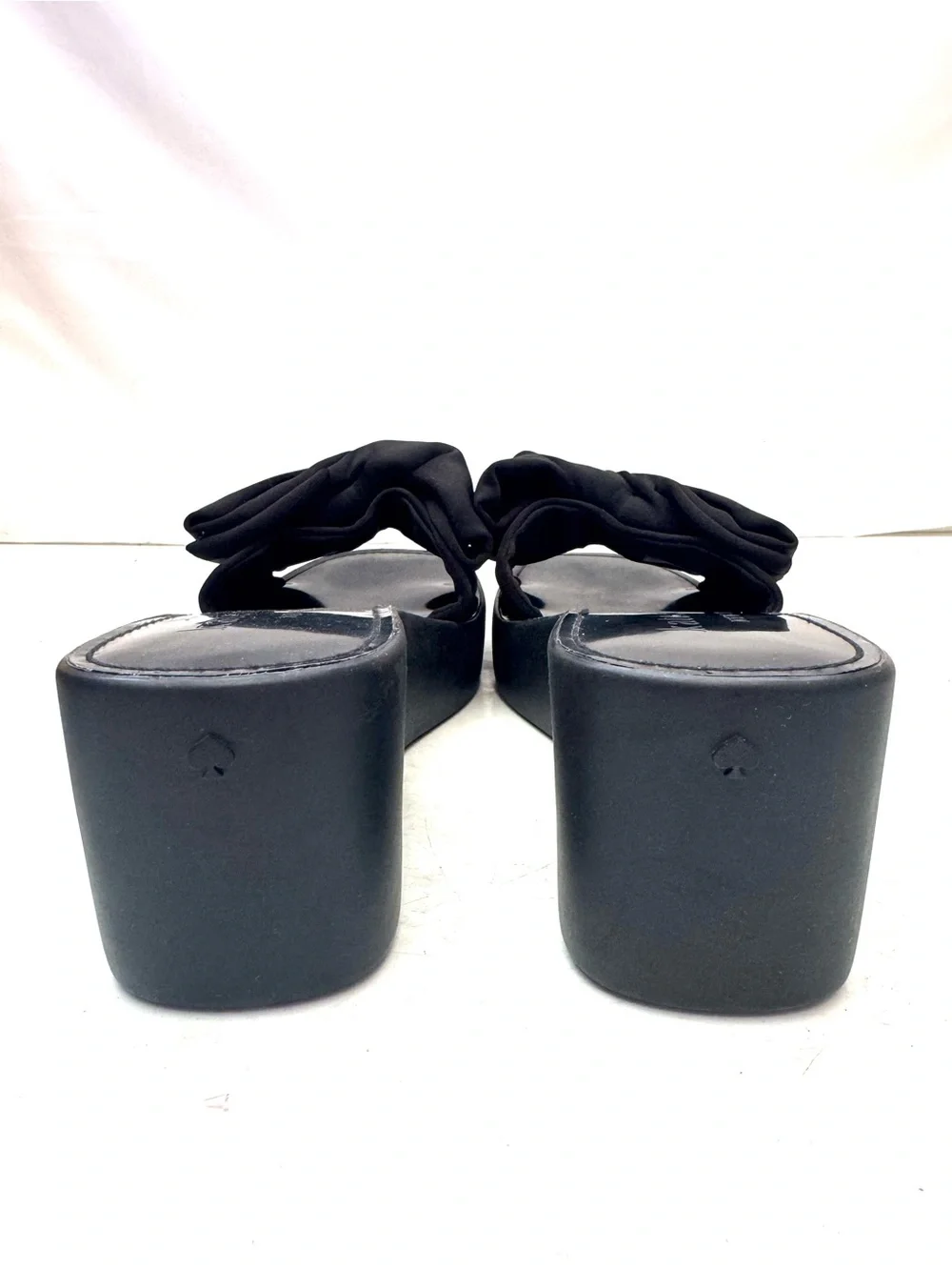 Kate Spade Black Bikini Wedge Bow Sandals Size 9.5